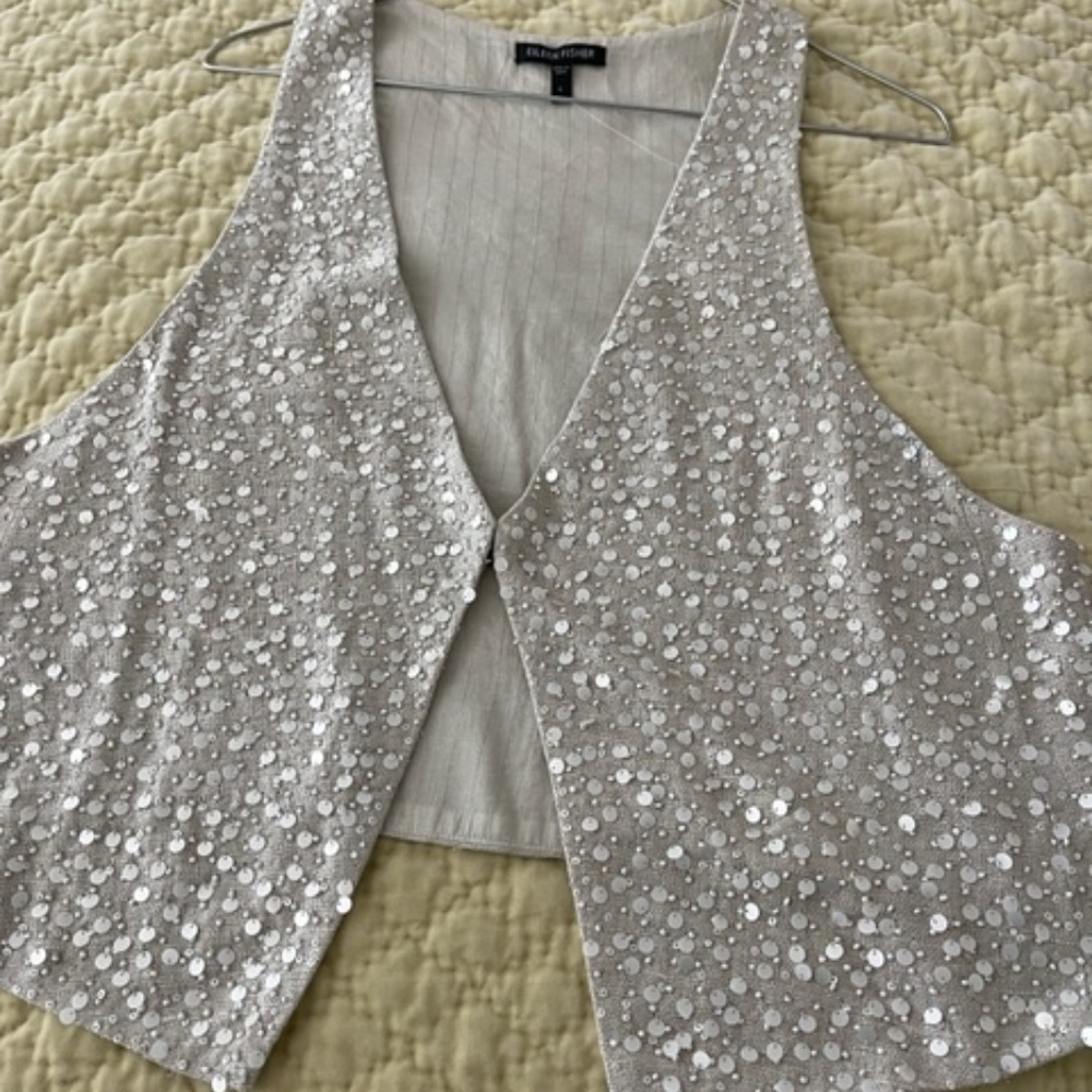 Eileen Fisher Sequin Encrusted Matlan Vest